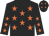 Black body, orange stars, black arms, orange stars, black cap, orange stars Black body, orange stars, black arms, orange stars, black cap, orange stars