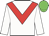 White body, red chevron, white arms, green cap White body, red chevron, white arms, green cap