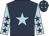 Dark blue, light blue star, light blue arms, dark blue stars, dark blue cap, light blue stars Dark blue, light blue star, light blue arms, dark blue stars, dark blue cap, light blue stars