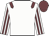 White body, garnet epaulettes, white arms, garnet striped, garnet cap White body, garnet epaulettes, white arms, garnet striped, garnet cap