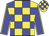 Yellow body, blue checked, blue arms, yellow seams, yellow cap, blue checked Yellow body, blue checked, blue arms, yellow seams, yellow cap, blue checked