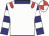 White, red epaulettes, navy and white hooped sleeves, navy collar, white and red quartered cap White, red epaulettes, navy and white hooped sleeves, navy collar, white and red quartered cap
