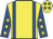 Yellow, royal blue braces, royal blue sleeves, yellow stars and stars on cap Yellow, royal blue braces, royal blue sleeves, yellow stars and stars on cap