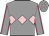 Grey, pink diamond hoop, grey sleeves, rose seams, grey cap, pink diamonds Grey, pink diamond hoop, grey sleeves, rose seams, grey cap, pink diamonds