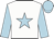 White, light blue star, sleeves and cap White, light blue star, sleeves and cap