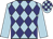light blue, navy diamonds, light blue sleeves, checked cap light blue, navy diamonds, light blue sleeves, checked cap