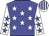 Blue, white stars, white sleeves, blue stars, striped cap