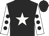 black, white star, black spots on white sleeves, black cap black, white star, black spots on white sleeves, black cap