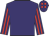 purple, red stripes on sleeves, red spots on cap purple, red stripes on sleeves, red spots on cap