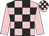 Pink, black checked, pink sleeves, checked cap Pink, black checked, pink sleeves, checked cap