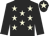 Black body, beige stars, black arms, black cap, beige star