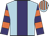 light blue, purple stripe, purple and orange hooped sleeves, light blue and orange striped cap light blue, purple stripe, purple and orange hooped sleeves, light blue and orange striped cap