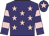 Purple, pink stars, hooped sleeves and star on cap Purple, pink stars, hooped sleeves and star on cap