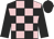 Pink and black check, black sleeves and cap Pink and black check, black sleeves and cap
