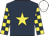 Dark blue, yellow star, checked sleeves, yellow cap Dark blue, yellow star, checked sleeves, yellow cap