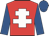Red, white cross of lorraine, royal blue sleeves and cap