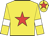 Yellow, red star, yellow sleeves, white armlets, yellow cap, red star