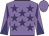 Mauve, purple stars, diabolo on sleeves, mauve cap Mauve, purple stars, diabolo on sleeves, mauve cap