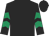 Black, emerald green chevrons on sleeves