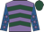 Mauve, dark green chevrons, royal blue sleeves, mauve stars, dark green cap