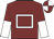 Maroon, white hollow box, halved sleeves, maroon and white quartered cap Maroon, white hollow box, halved sleeves, maroon and white quartered cap