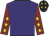 Purple, maroon sleeves, yellow stars, black cap, yellow stars Purple, maroon sleeves, yellow stars, black cap, yellow stars
