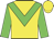 Yellow body, big-green chevron, big-green arms, yellow cap