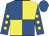 Royal blue and yellow (quartered), royal blue sleeves, yellow spots, royal blue cap Royal blue and yellow (quartered), royal blue sleeves, yellow spots, royal blue cap