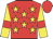 Red, yellow stars, yellow sleeves, red armlets, red cap