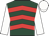 Dark green, red chevrons, white sleeves and cap