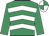 Emerald green & white chevrons, emerald green sleeves, quartered cap Emerald green & white chevrons, emerald green sleeves, quartered cap