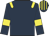 Dark blue, yellow epaulets, armlets and striped cap