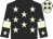 Black, beige stars, beige stars on sleeves, beige armlets, beige cap, black stars