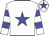 White body, big-blue star, white arms, big-blue hooped, white cap, big-blue star