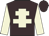 Brown body, beige cross of lorraine, beige arms, brown cap