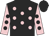 Black, pink spots, pink sleeves, black spots and cap