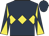 Dark blue, yellow triple diamond, diabolo on sleeves