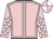 Pink, white seams, pink sleeves, white stars, quartered cap