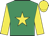 Emerald green, yellow star, sleeves and cap
