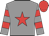 Grey, red star, hooped sleeves, red cap