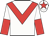 White, red chevron, halved sleeves and star on cap
