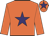 Orange, purple star and star on cap