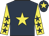Dark blue, yellow star, yellow sleeves, dark blue stars, dark blue cap, yellow star
