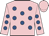 Pink, royal blue spots, pink cap