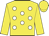 Yellow, white spots, yellow sleeves and cap