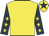 Yellow, dark blue sleeves, yellow stars, yellow cap, dark blue star