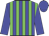 blue, green stripes, blue sleeves and cap