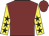 Maroon, yellow sleeves, black stars