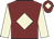 Maroon, beige diamond, sleeves and diamond on cap