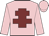 Pink, maroon cross of lorraine